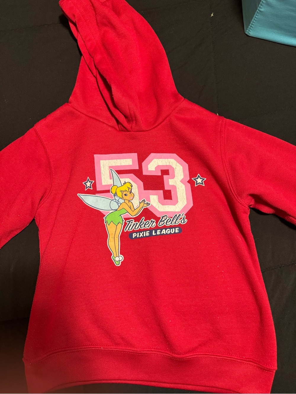 Vintage Tinker Bell Red Hooded Kids Sweatshirt - Pixie League